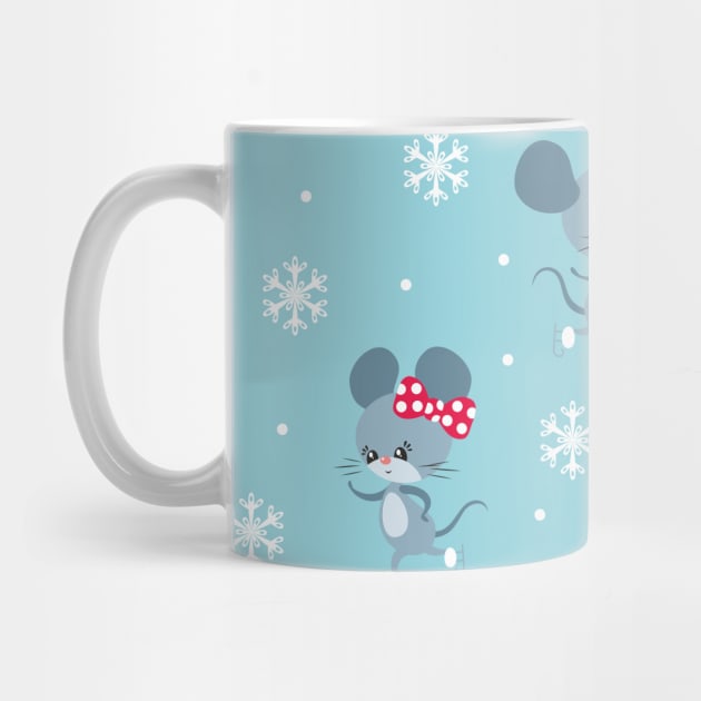 Beautiful Winter Mice Seamless Patterns by labatchino